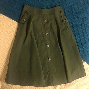 Olive Green Mid-Length Skirt